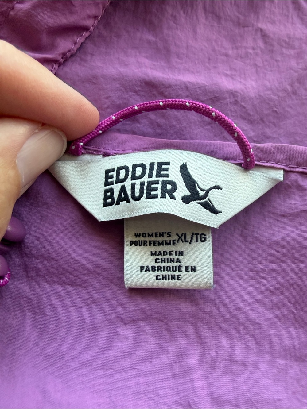 Eddie Bauer Colorblock Pink & Purple Hooded Windbreaker - Picture 11 of 11
